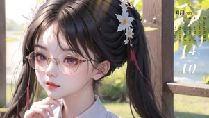 眼镜可爱女孩