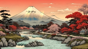 雪山晚霞