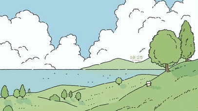 山坡奔跑的小兔兔