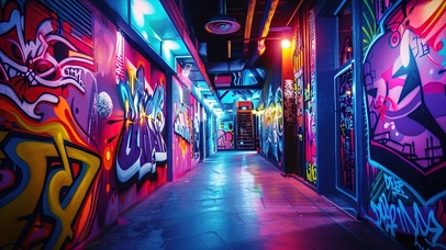 潮流炫酷涂鸦空间