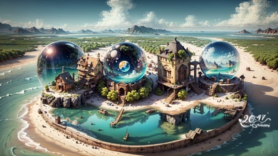 4K炫酷奇幻岛屿