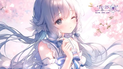 花瓣雨中的俏皮萝莉