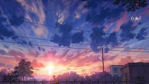 4K 夕阳下回家的少年-带时间