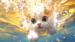 水底可爱小猫咪