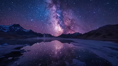 唯美银河星空流星雨