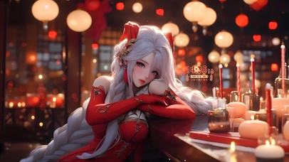 4k龙年可爱女孩