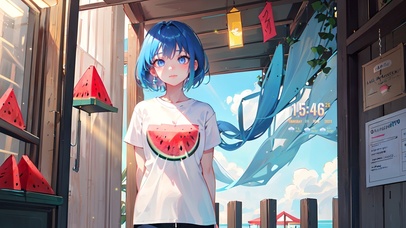 夏日西瓜少女