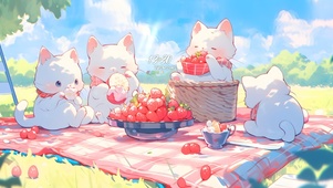 秋游野餐猫咪