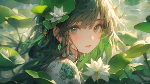 荷塘少女