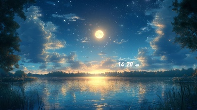 治愈湖畔星空