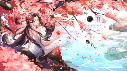 枫叶下的旗袍美少女