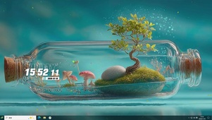 护眼水瓶树木绿景主题