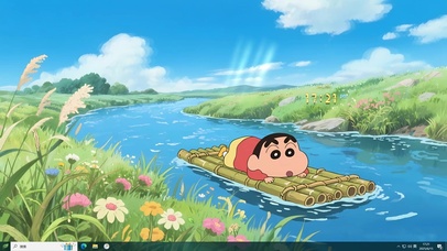 蜡笔小新竹筏漂流