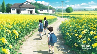 童年放学路上的油菜花小径
