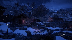 温馨雪夜小屋