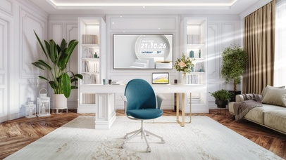 4K白色简约清新客厅