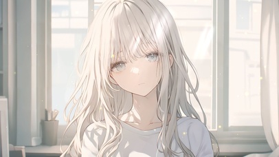 治愈清纯窗前少女