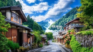 护眼山间村庄