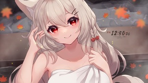 秋日温泉少女