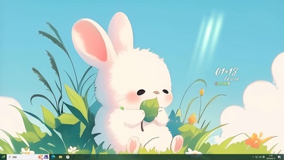 草地可爱小兔