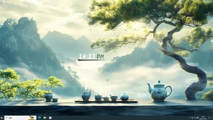云雾饮茶观山