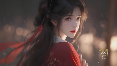 【宅男女神】雨天古风汉服美女