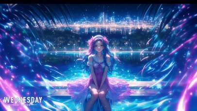 她的微笑如同夜空中的皎月