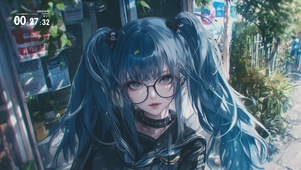 蓝色双马尾女孩