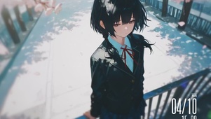 樱花树下的少女