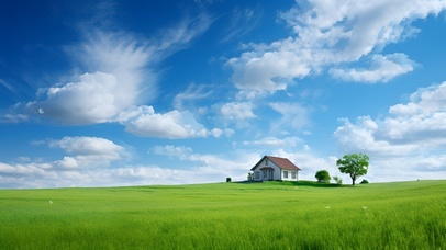 4k唯美碧草蓝天