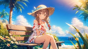 唯美沙滩少女