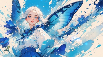 蓝色蝴蝶少女