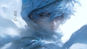 风雪中的少年