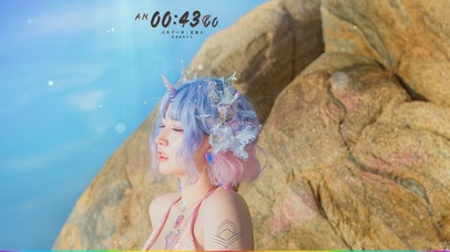 海边短发御姐美女