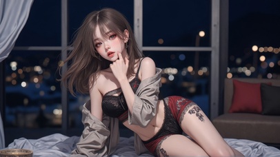 窗前美女模特