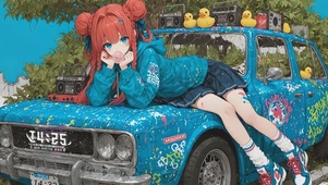 涂鸦车少女