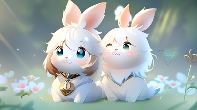 4看 超萌小白兔