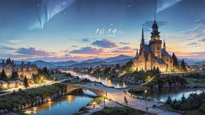 4K唯美傍晚欧式小镇风光