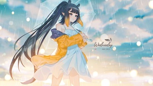 雨天打伞女孩