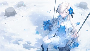 雪地长发美女