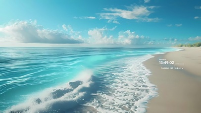 4k蓝色大海沙滩