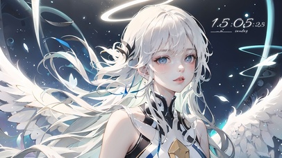 唯美光环天使少女(动漫动态壁纸) - 动态壁纸下载 - 元气壁纸