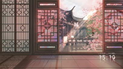 4K唯美国风樱花庭院