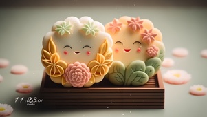 可爱呆萌月饼