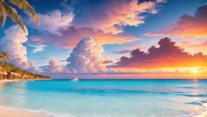 夕阳大海