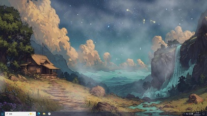 瀑漱云汀-桌面主题