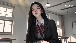 JK冷艳美少女