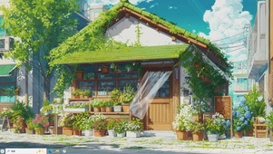 街角的绿意诗篇-桌面主题