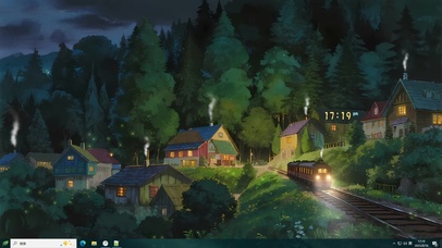 唯美夜晚森林小镇4K