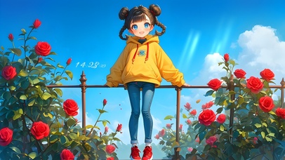 可爱玫瑰少女